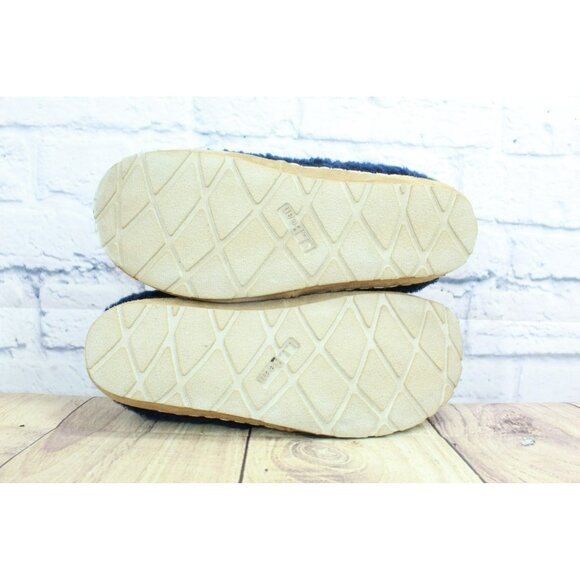 LL Bean Slipper Size 8 Cozy Comfort Slides Sherpa Fleece 514178 Navy Blue - Picture 9 of 9